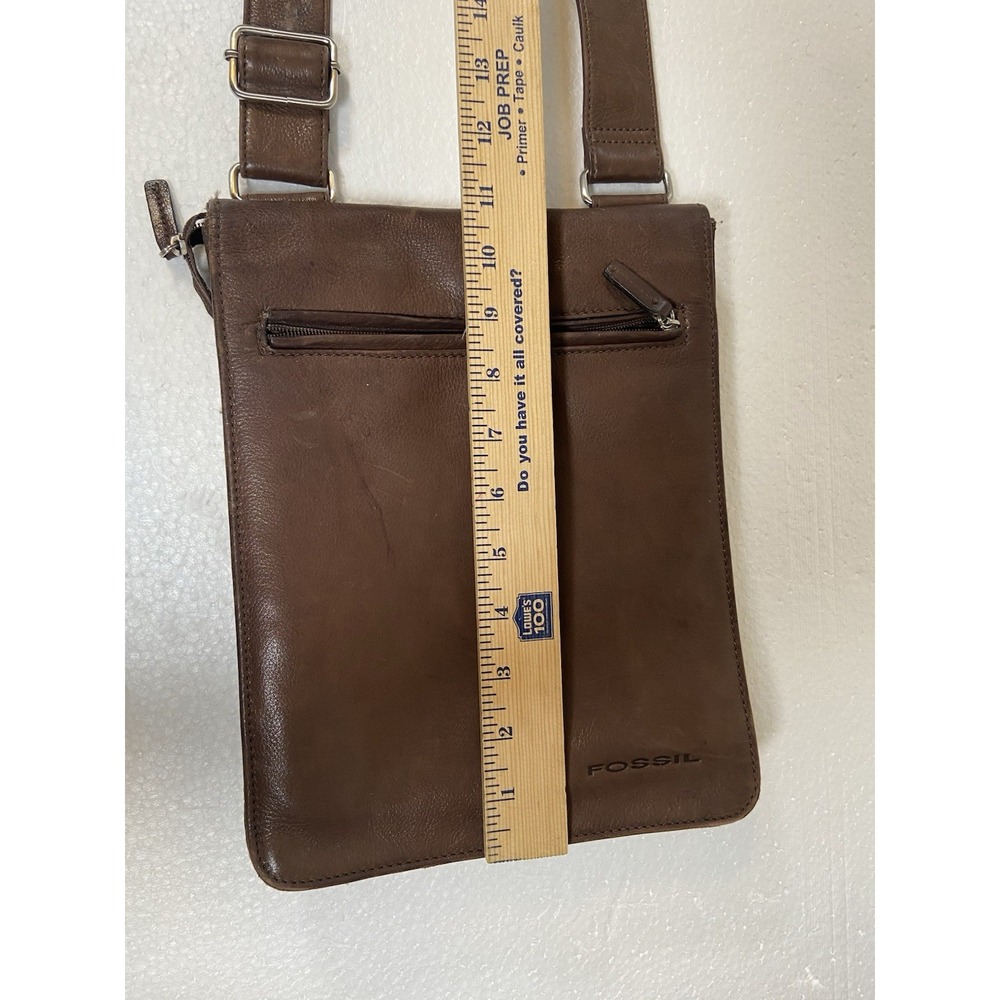 Vintage FOSSIL Brown Genuine Leather Crossbody Purse Handbag, Pre-Owned - Picture 4 of 17